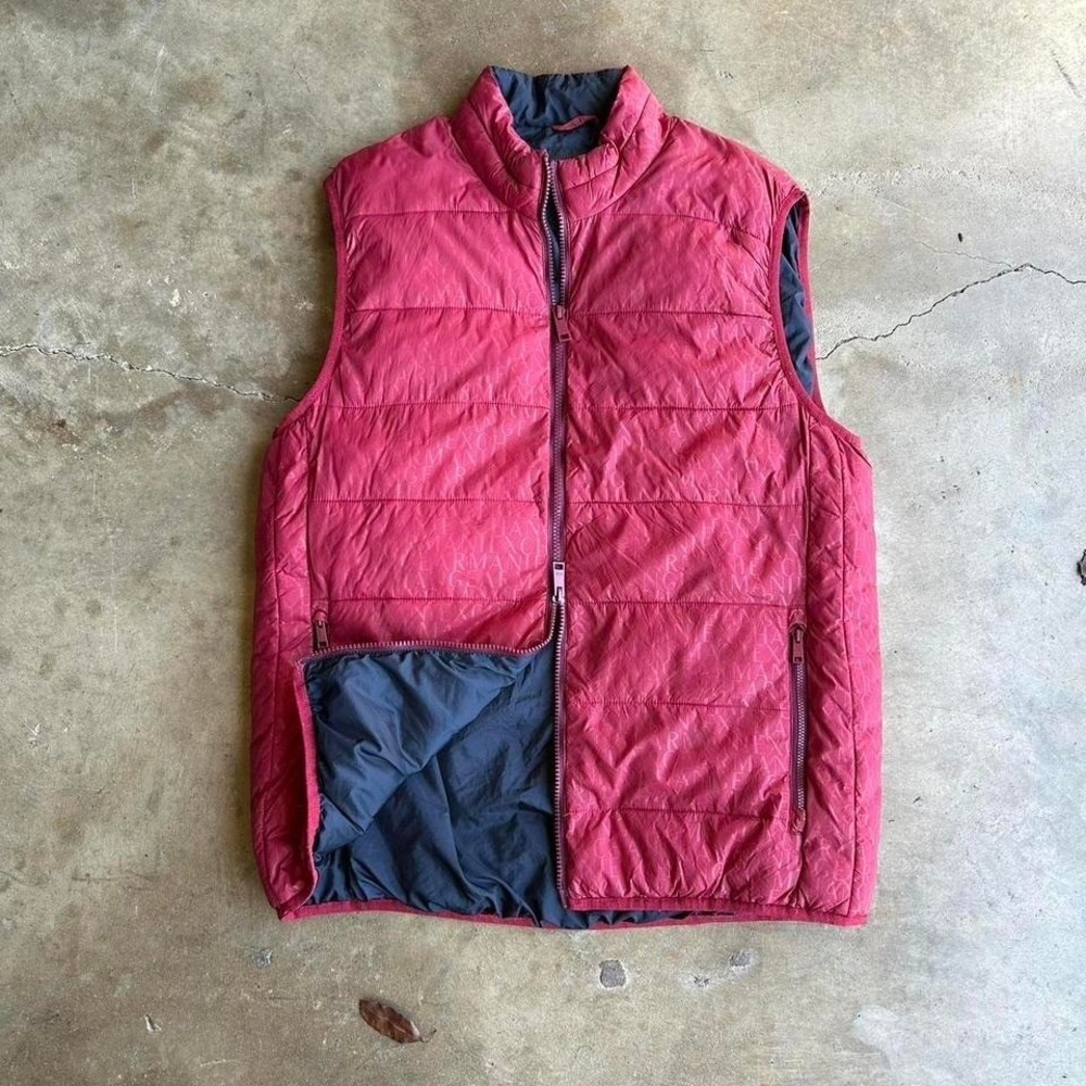 Red Armani Exchange puffer vest designer mens XL